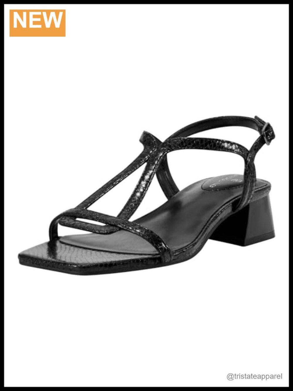 Primadon Block Heel Strappy Open Square Toe Dress Sandals with Padded Foam